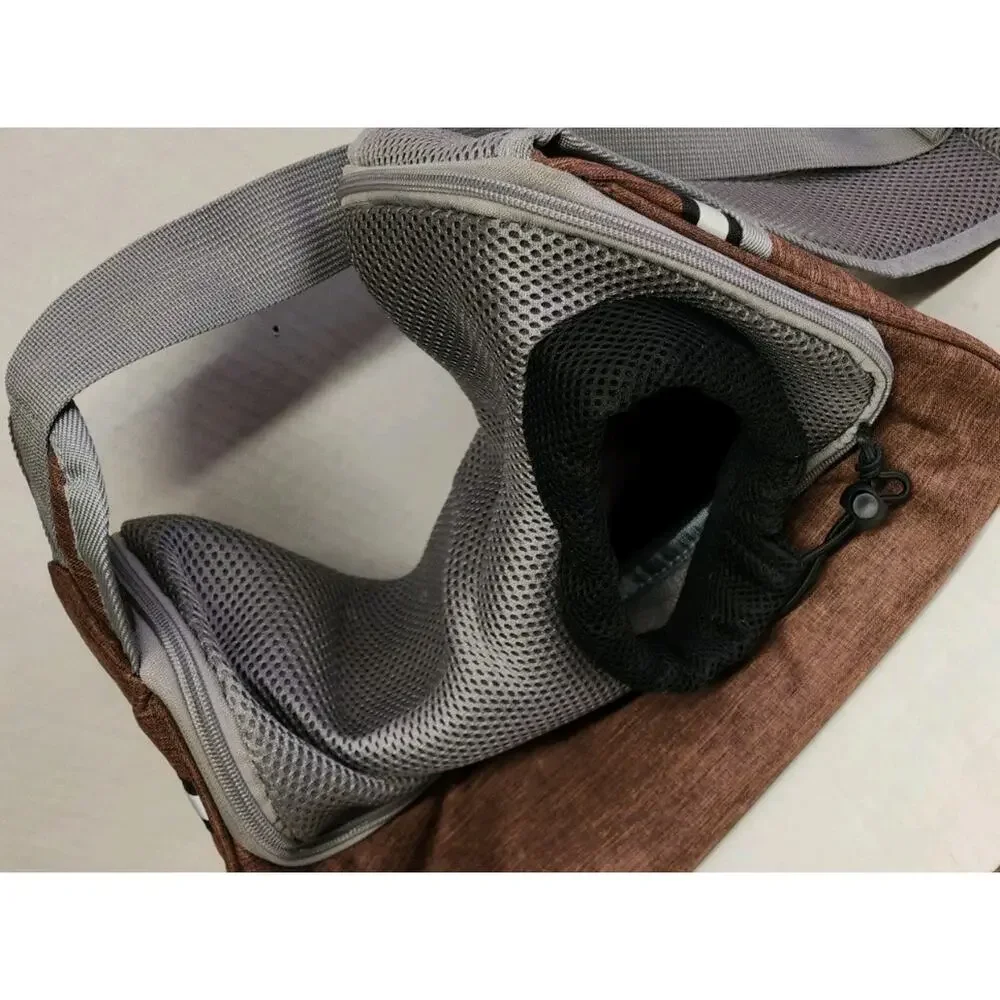 Over the shoulder dog sling/carrier for small dog And Cats . Black/Grey/ Brown